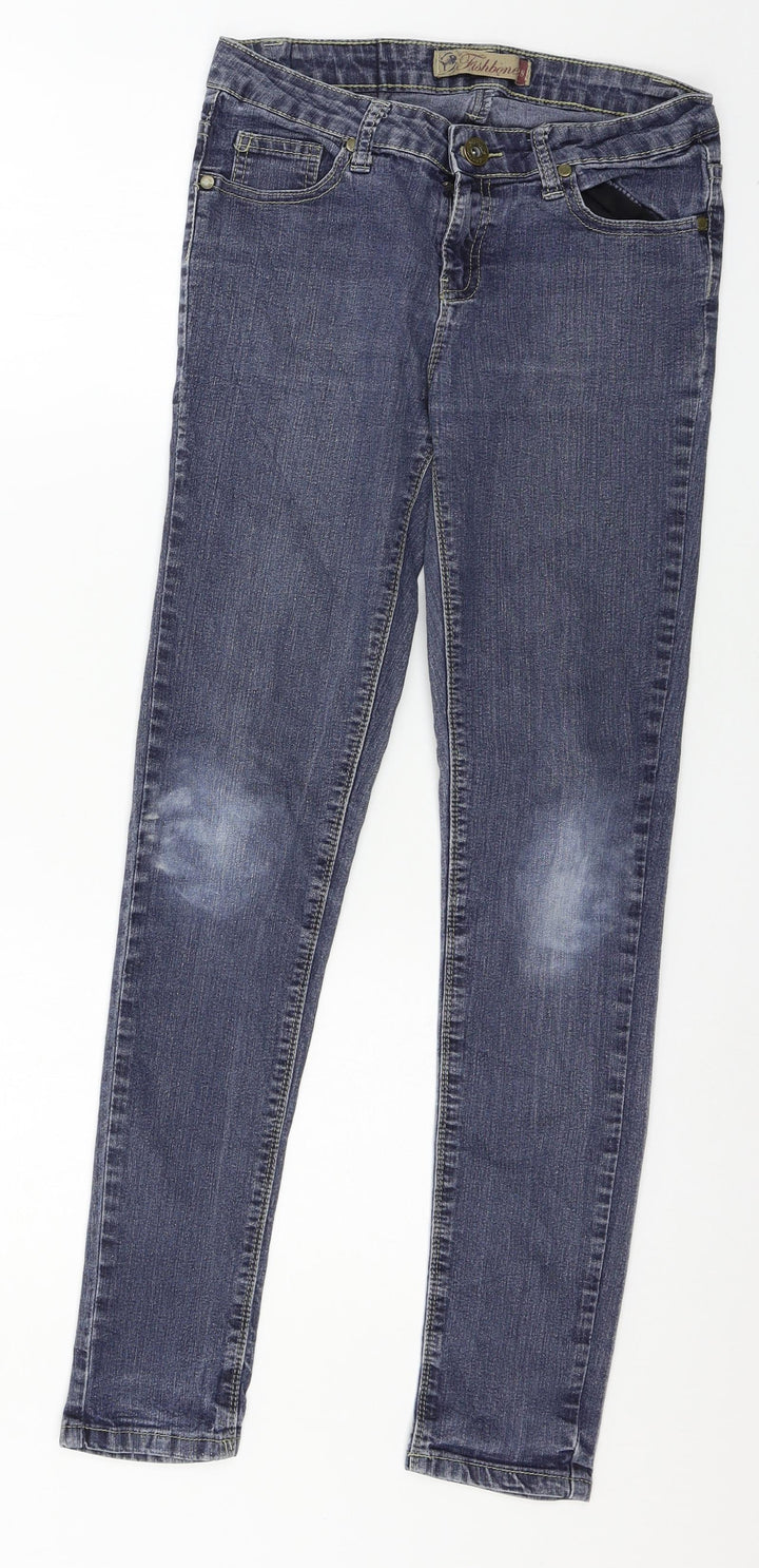 Fishbone Womens Blue  Denim Skinny Jeans Size 28 in L28 in
