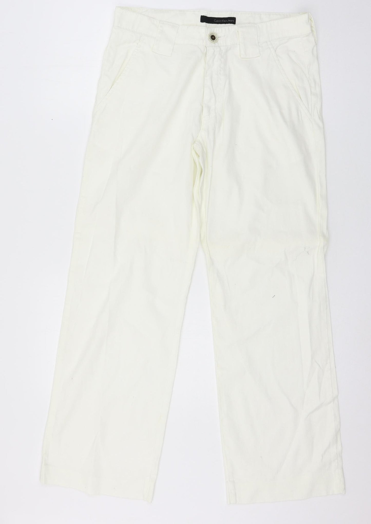 Calvin Klein Womens White   Trousers  Size 31 in L34 in