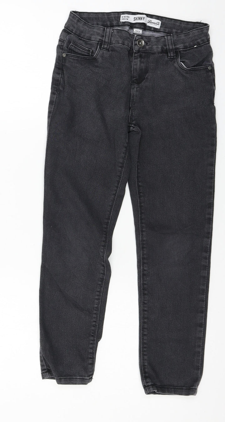 Denim & Co. Girls Grey Denim Skinny Jeans Size 9-10 Years