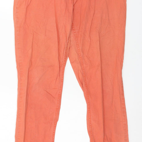 H&M Womens Orange  Denim Trousers  Size 10 L28 in