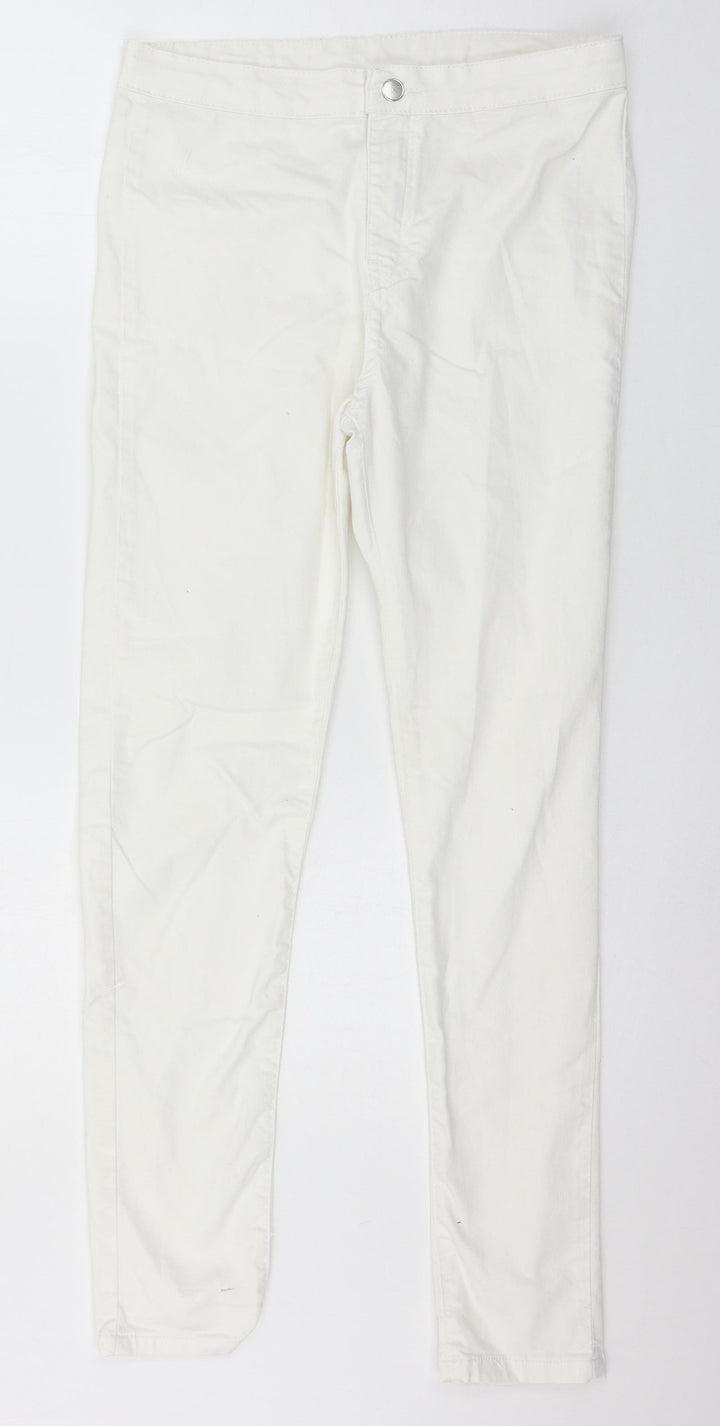 Beden Womens White Denim Skinny Jeans Size 12 L28 in
