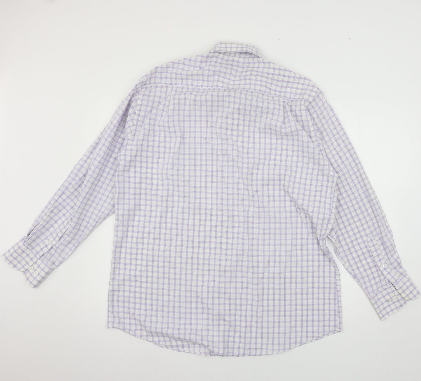 George Mens White Check   Button-Up Size 16.5