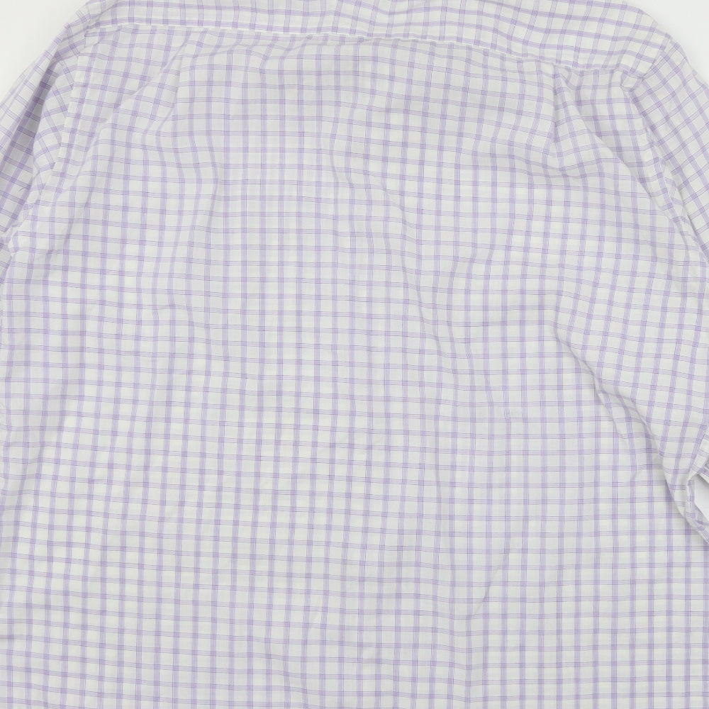 George Mens White Check   Button-Up Size 16.5