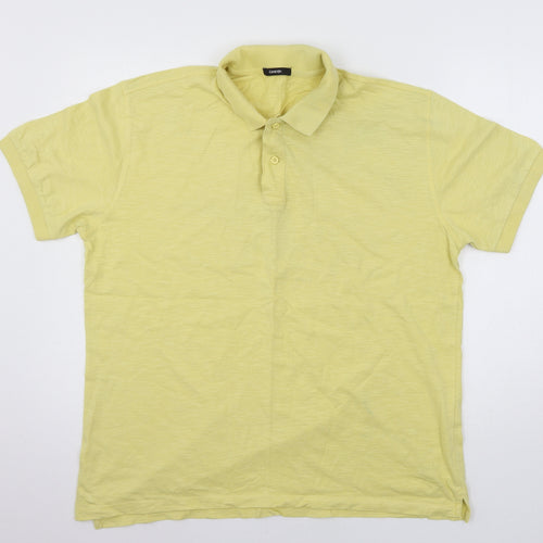 George Mens Yellow  Flannel  Polo Size L