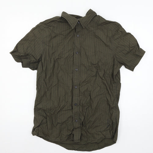 Esprit Mens Green Striped   Button-Up Size L