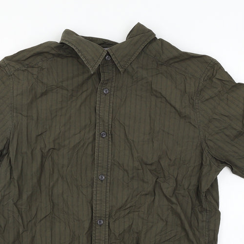 Esprit Mens Green Striped   Button-Up Size L