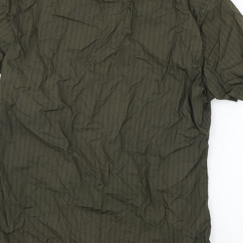 Esprit Mens Green Striped   Button-Up Size L