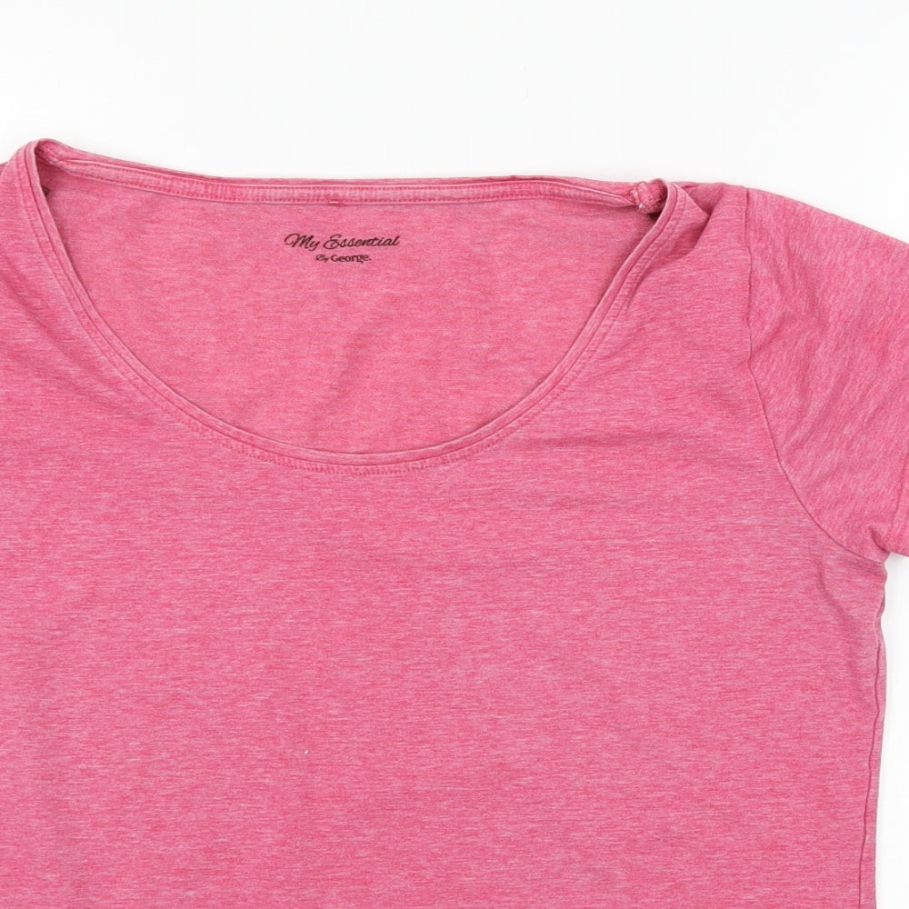 George Womens Pink  Jersey Basic T-Shirt Size 16
