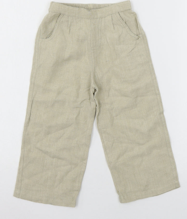 Preworn Boys Beige   Dress Pants Trousers Size 3 Years