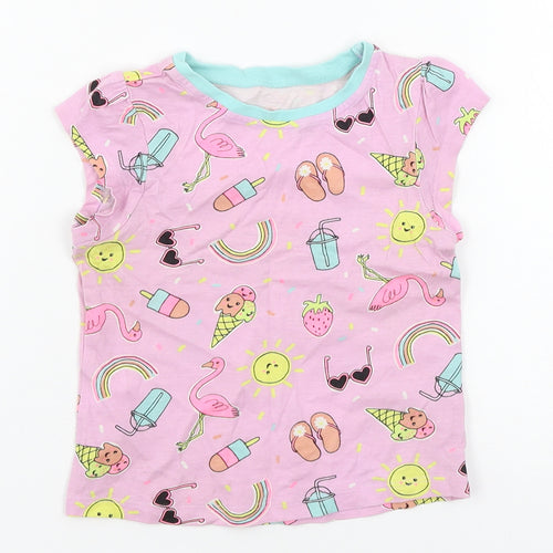 George Girls Pink Geometric Jersey Basic T-Shirt Size 18-24 Months  - Ice Cream