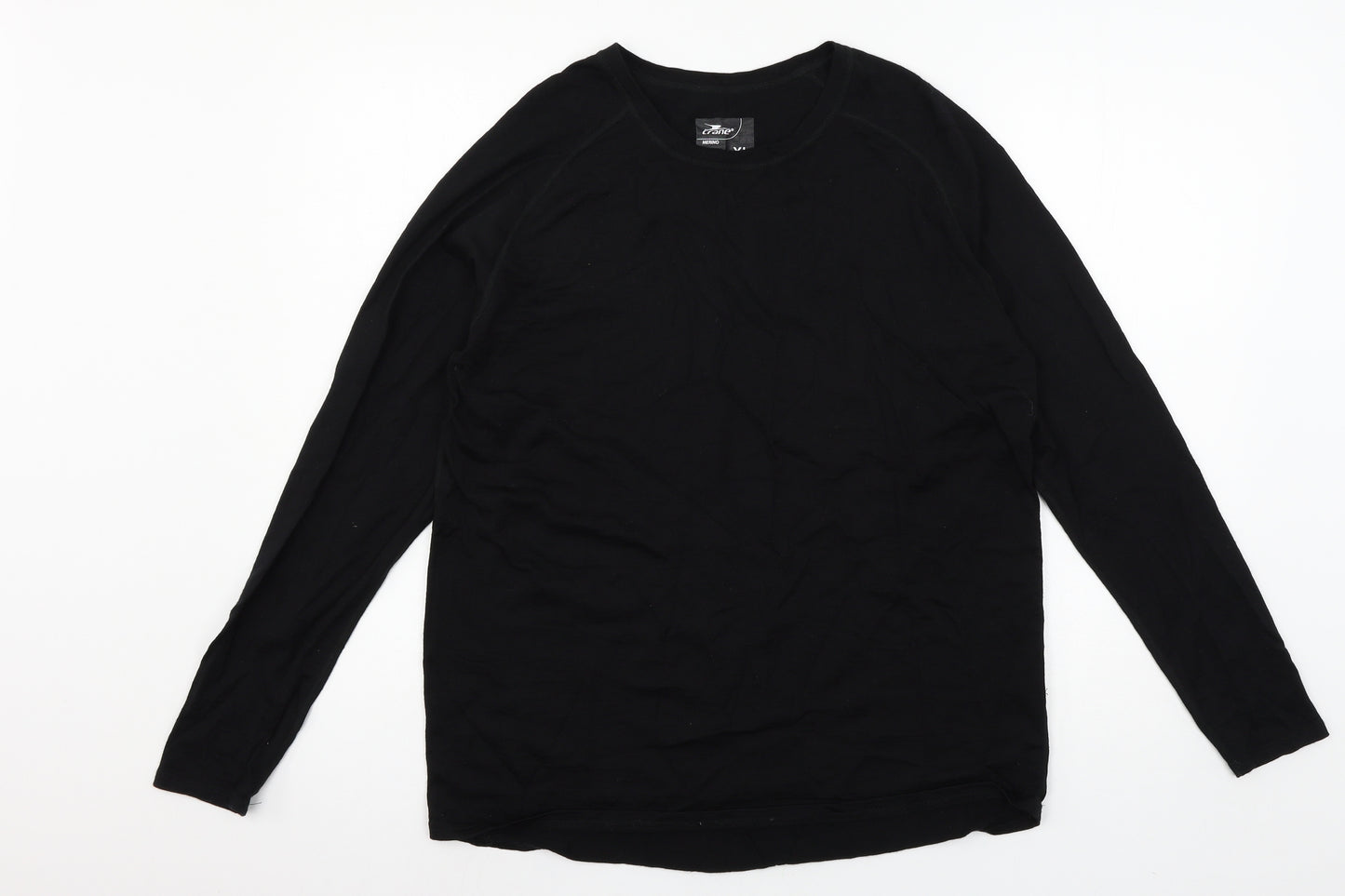 Crane Womens Black  Knit Basic T-Shirt Size XL
