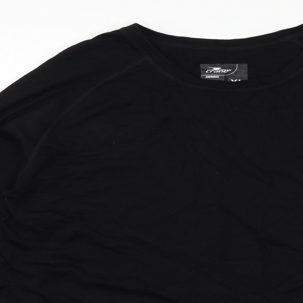 Crane Womens Black  Knit Basic T-Shirt Size XL