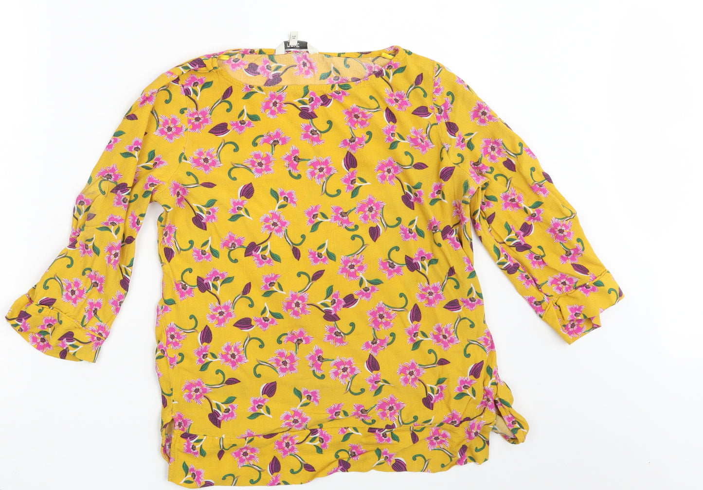 NEXT Womens Yellow Floral  Basic Blouse Size 16
