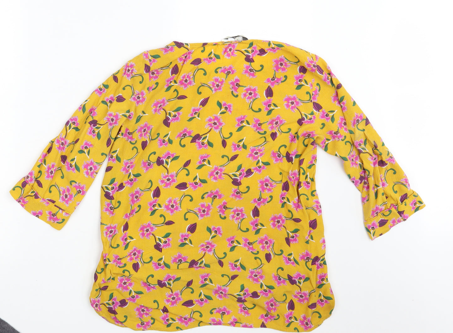 NEXT Womens Yellow Floral  Basic Blouse Size 16