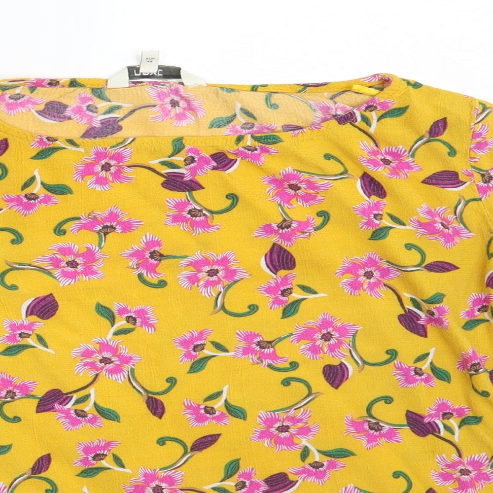 NEXT Womens Yellow Floral  Basic Blouse Size 16