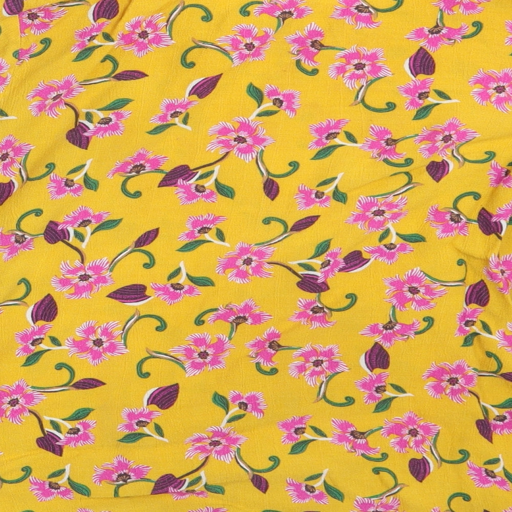 NEXT Womens Yellow Floral  Basic Blouse Size 16