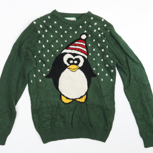Cedar Wood State Mens Green Polka Dot  Pullover Jumper Size S  - Seasonal Christmas Festive Holiday