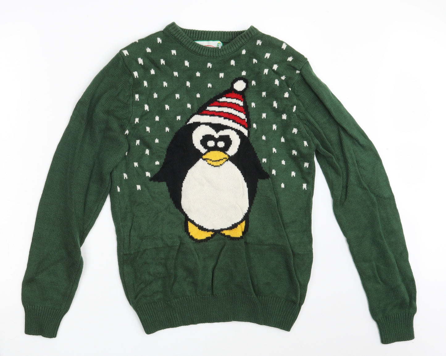 Cedar Wood State Mens Green Polka Dot  Pullover Jumper Size S  - Seasonal Christmas Festive Holiday