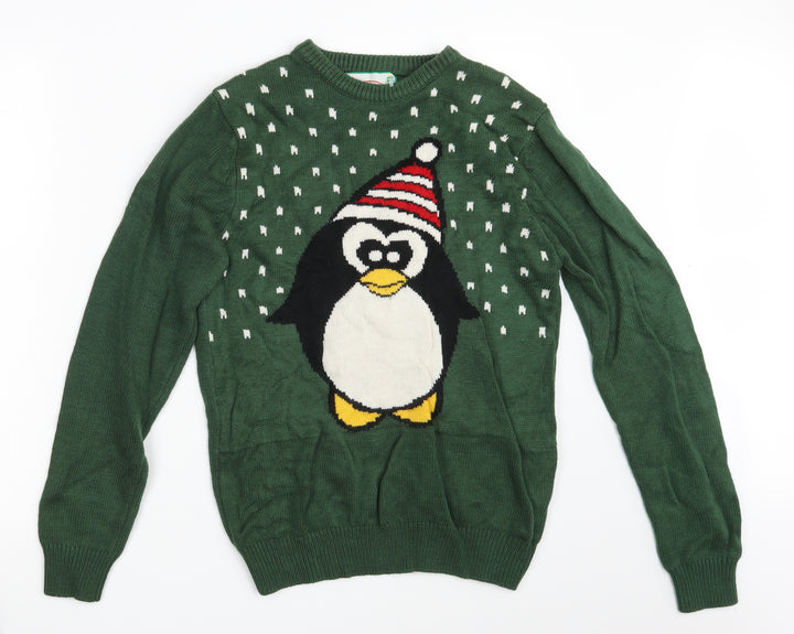 Cedar Wood State Mens Green Polka Dot  Pullover Jumper Size S  - Seasonal Christmas Festive Holiday