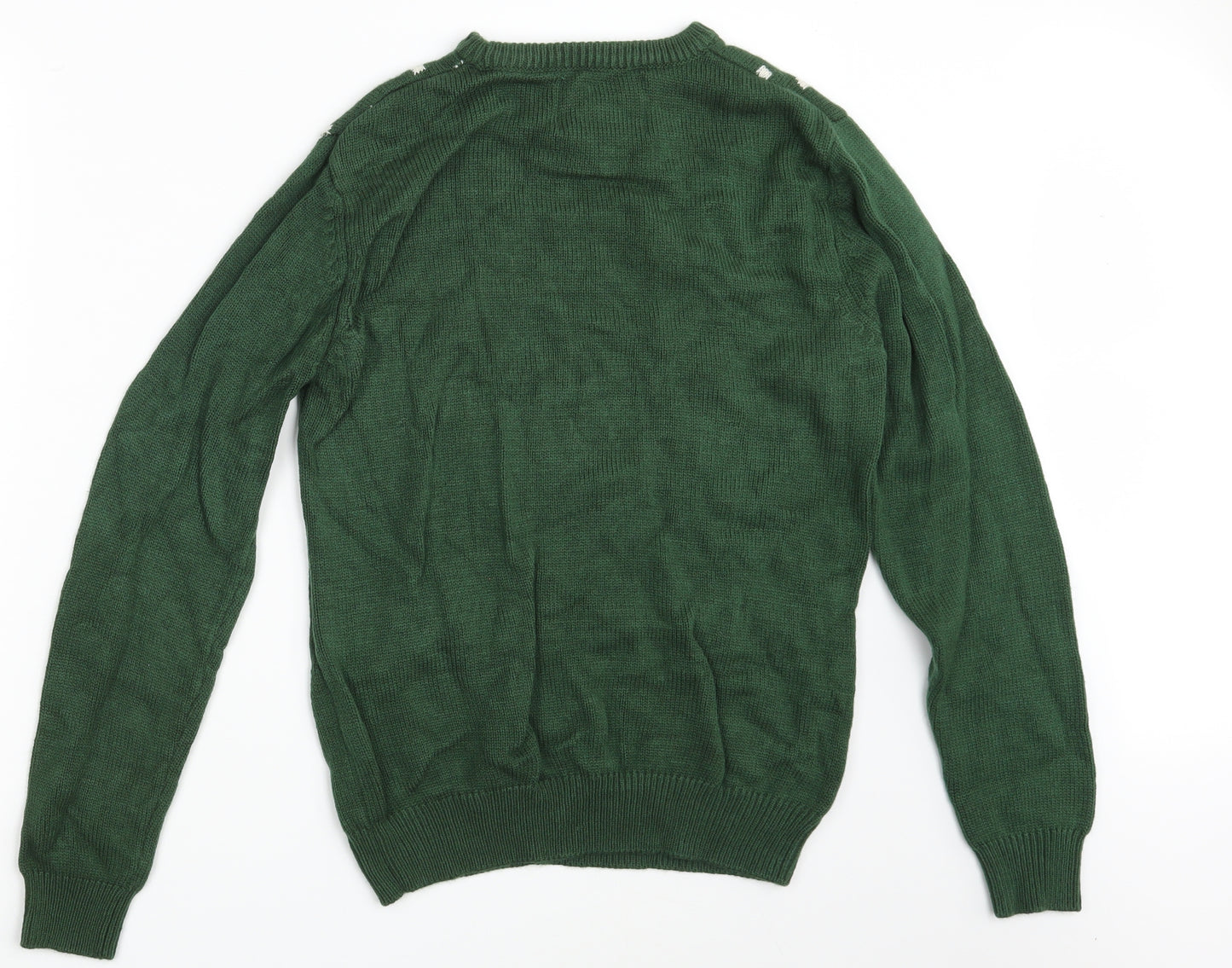 Cedar Wood State Mens Green Polka Dot  Pullover Jumper Size S  - Seasonal Christmas Festive Holiday