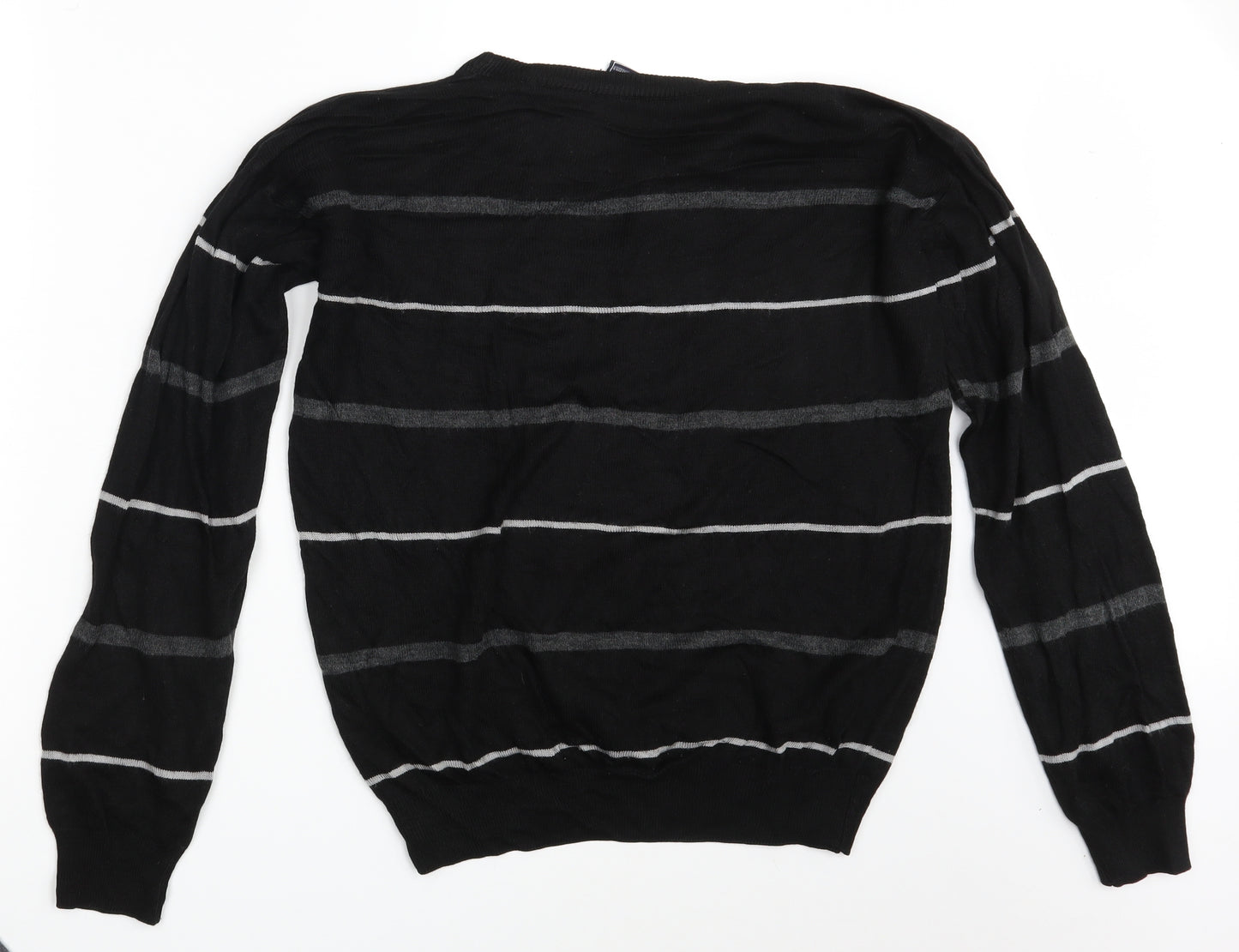 Apollon & Cakarli Mens Black Striped  Pullover Sweatshirt One Size