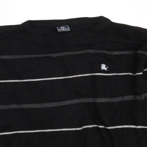 Apollon & Cakarli Mens Black Striped  Pullover Sweatshirt One Size