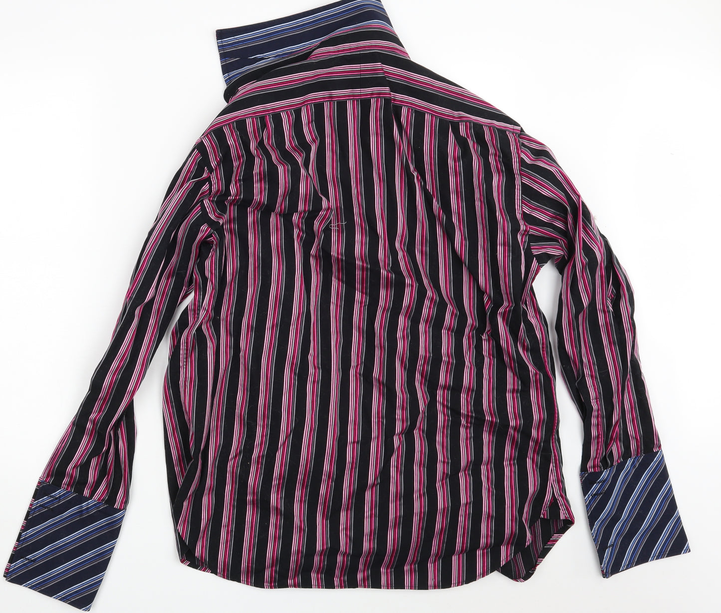 Ted Baker Mens Black Striped   Button-Up Size 16.5