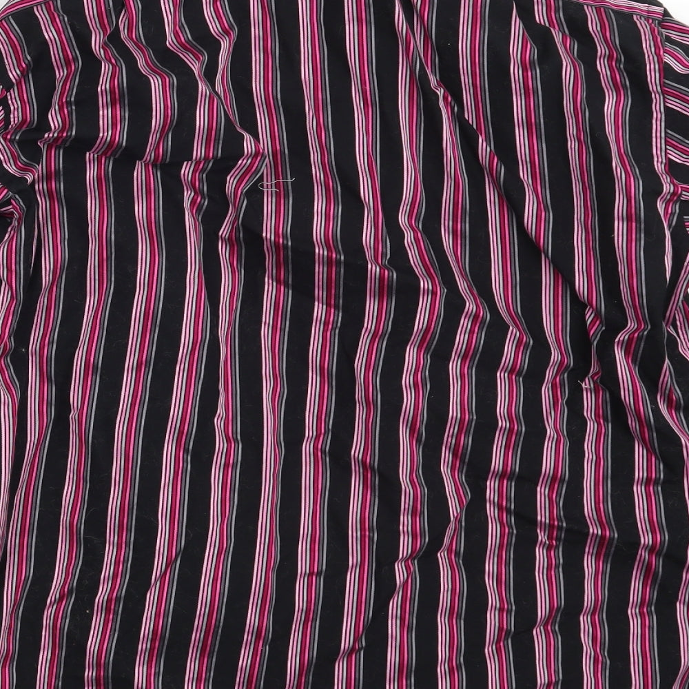 Ted Baker Mens Black Striped   Button-Up Size 16.5