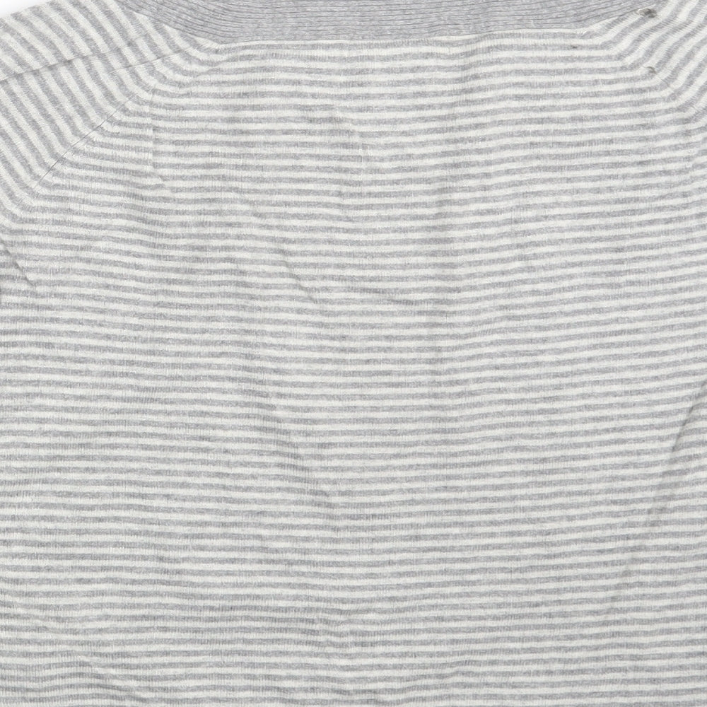 M&S Womens Grey Striped  Pullover Jumper Size 14