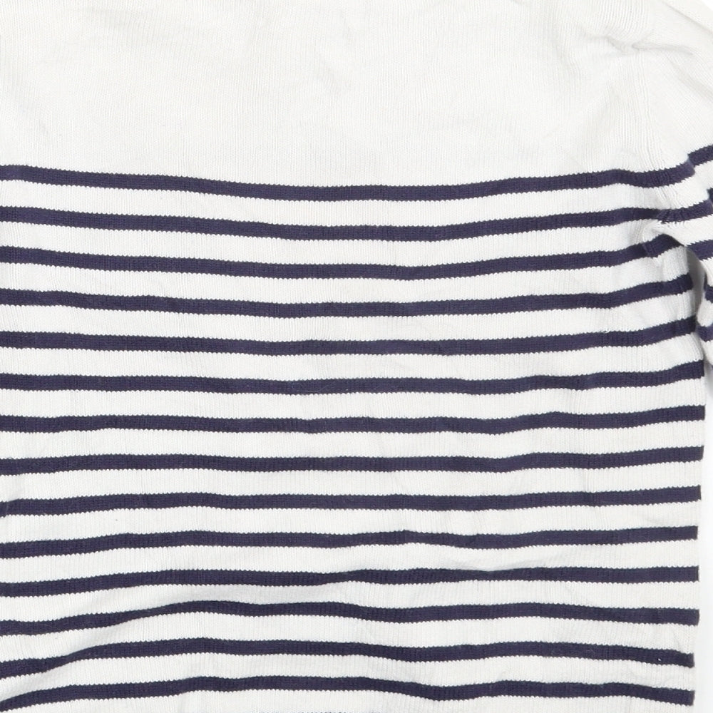 H&M Girls White Striped  Pullover Jumper Size 10-11 Years