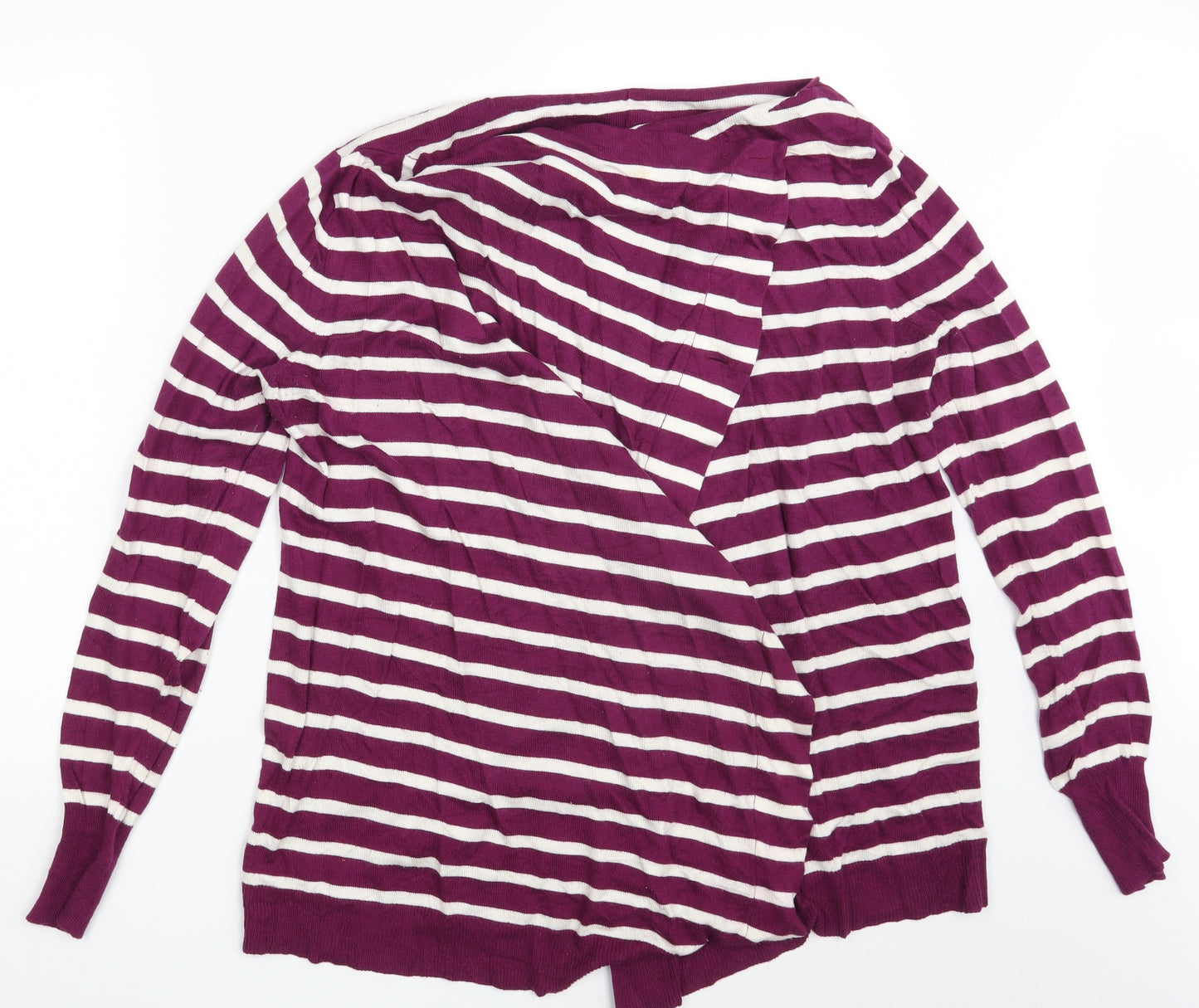 JoJo Maman Bébé Womens Purple Striped  Wrap Jumper One Size