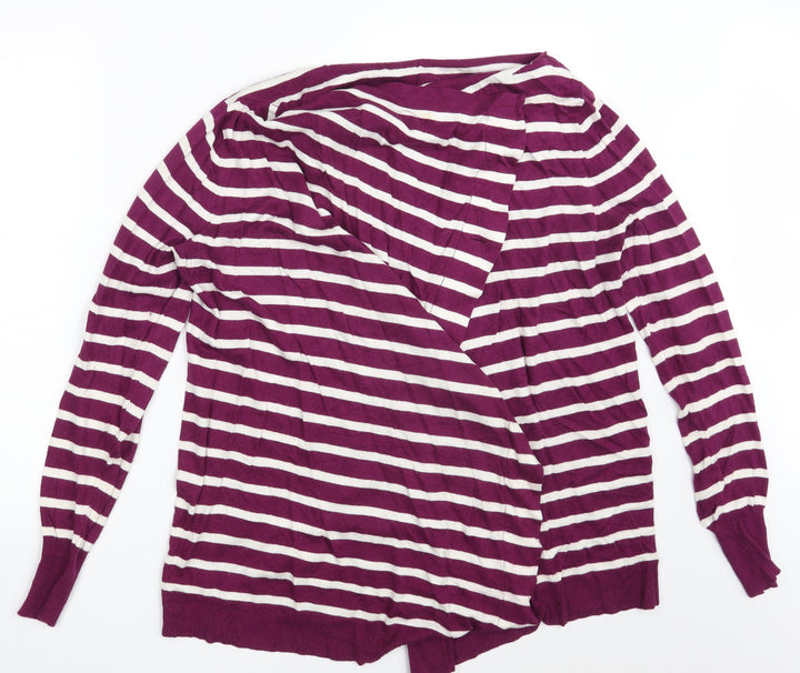 JoJo Maman Bébé Womens Purple Striped Wrap Jumper One Size
