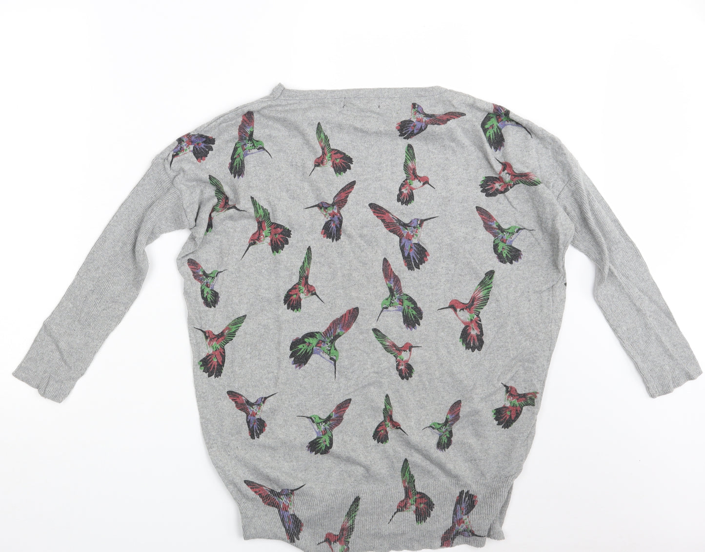 Ravi Famous Womens Grey Animal Print  Pullover Sweatshirt One Size