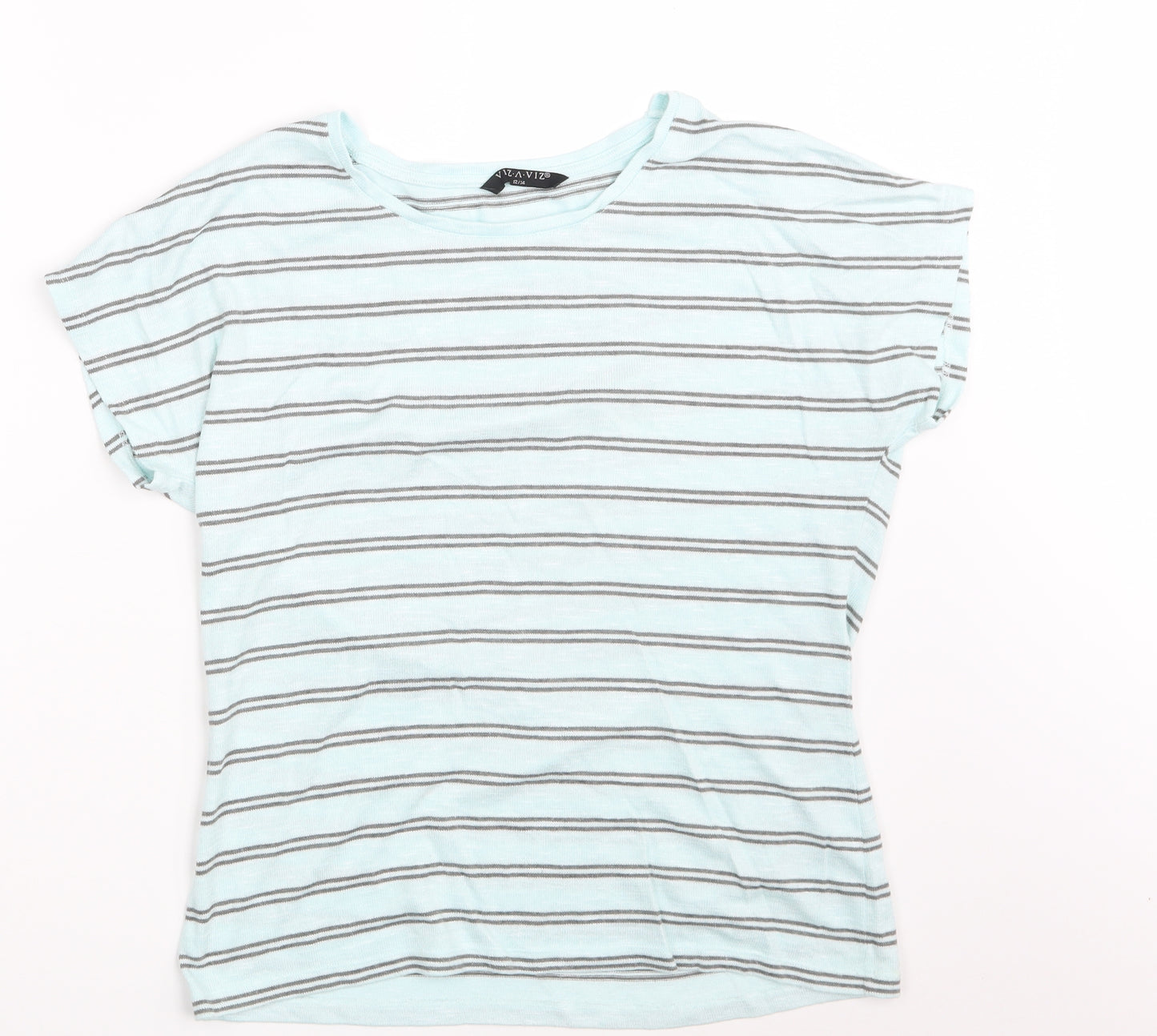 Viz A Viz  Womens Blue Striped  Pullover Sweatshirt Size 12