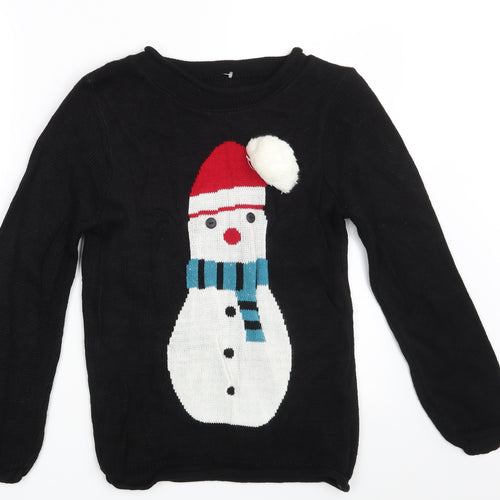 Preworn Womens Black   Pullover Jumper One Size  - Seasonal Christmas Festive Holiday