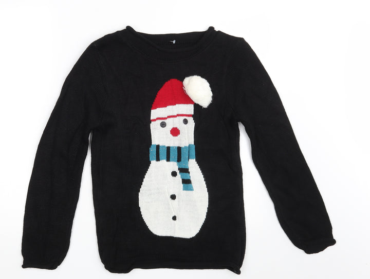 Preworn Womens Black   Pullover Jumper One Size  - Seasonal Christmas Festive Holiday