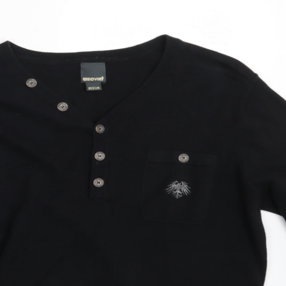Soviet Mens Black   Pullover Jumper Size M