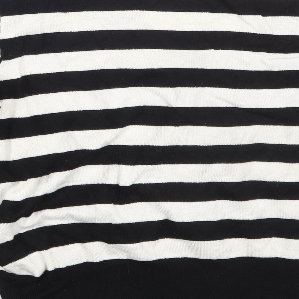 George Womens Black Striped  Pullover Sweatshirt Size 14