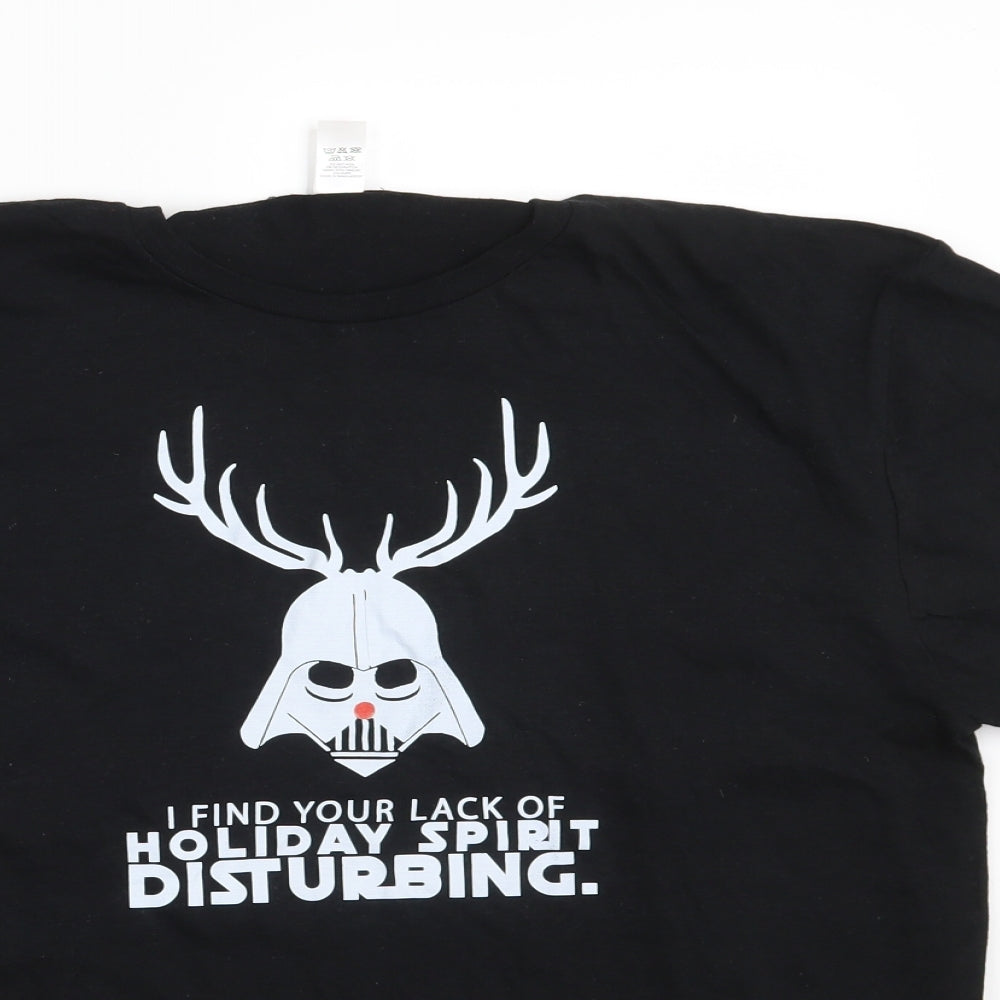 Club Mens Black    T-Shirt Size L