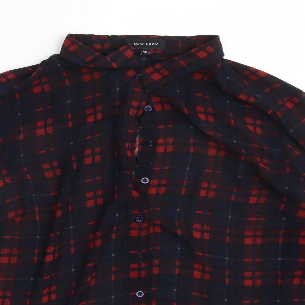 New Look Womens Multicoloured Check  Basic Button-Up Size 14