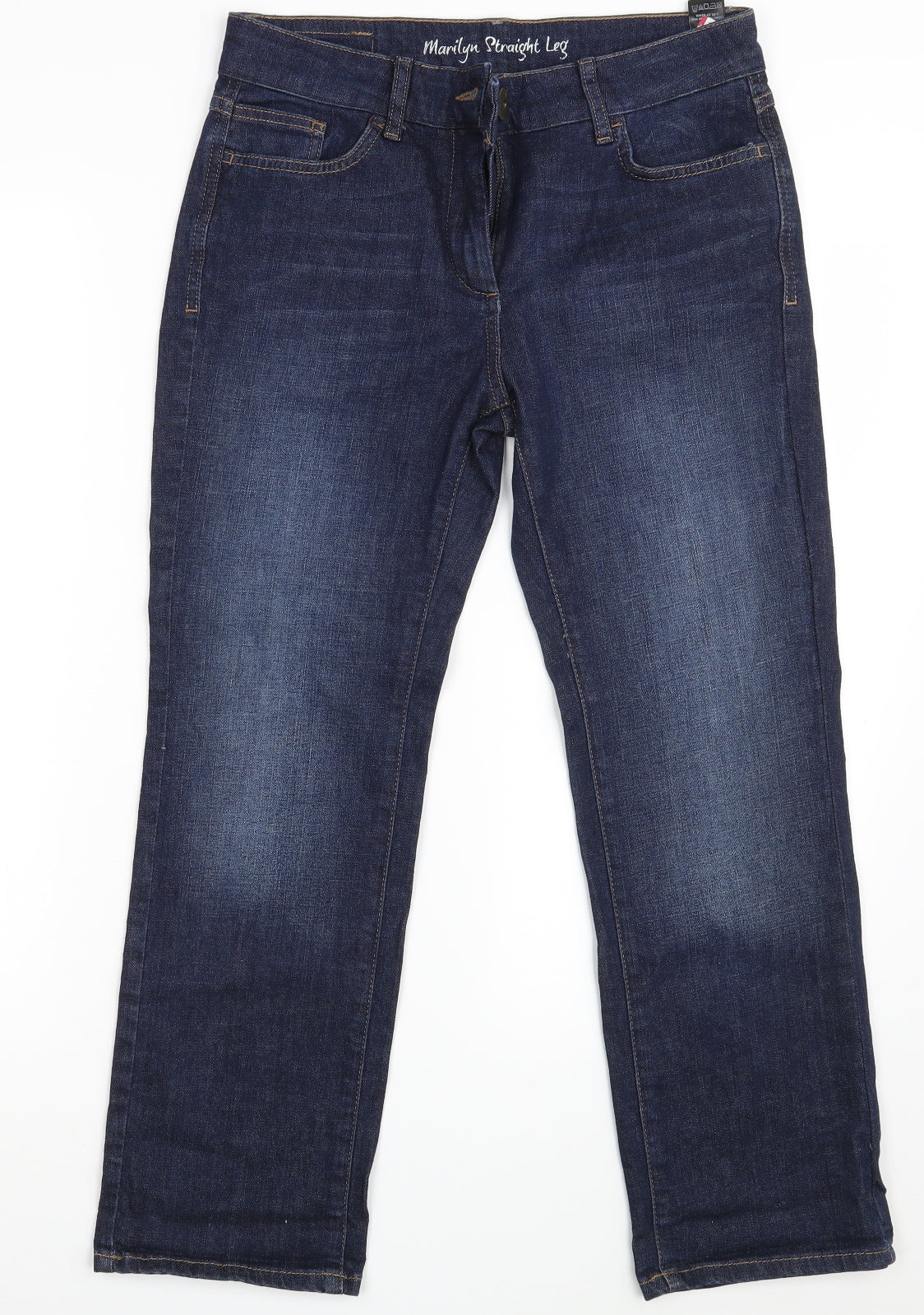 M&S Womens Blue  Denim Straight Jeans Size 10 L25 in
