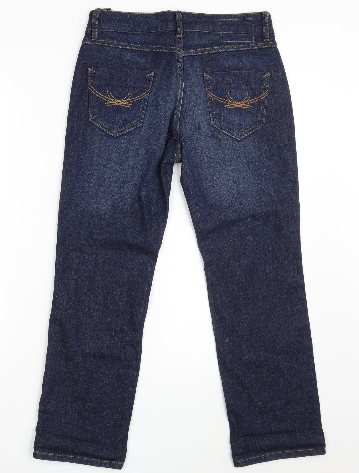 M&S Womens Blue  Denim Straight Jeans Size 10 L25 in