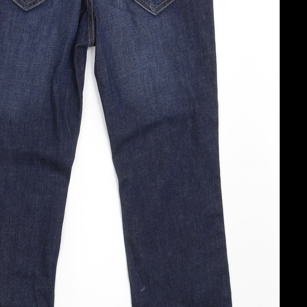 M&S Womens Blue  Denim Straight Jeans Size 10 L25 in
