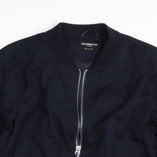 Cedar Wood State Mens Blue   Bomber Jacket Jacket Size L