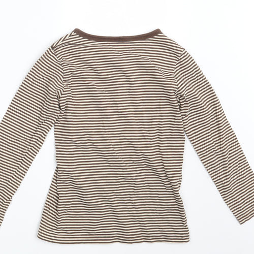 TU Girls Brown Striped  Top Pyjama Top Size 6-7 Years