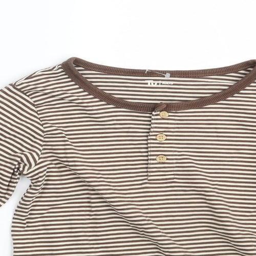 TU Girls Brown Striped  Top Pyjama Top Size 6-7 Years