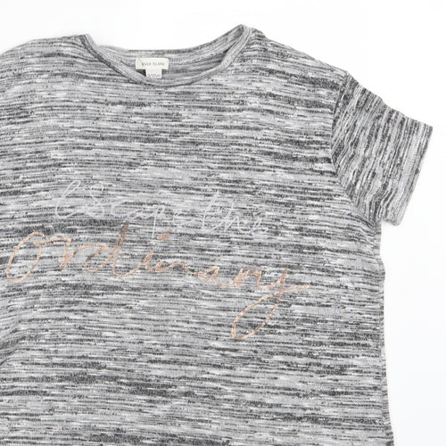 River Island Girls Grey   Pullover Sweatshirt Size 9-10 Years