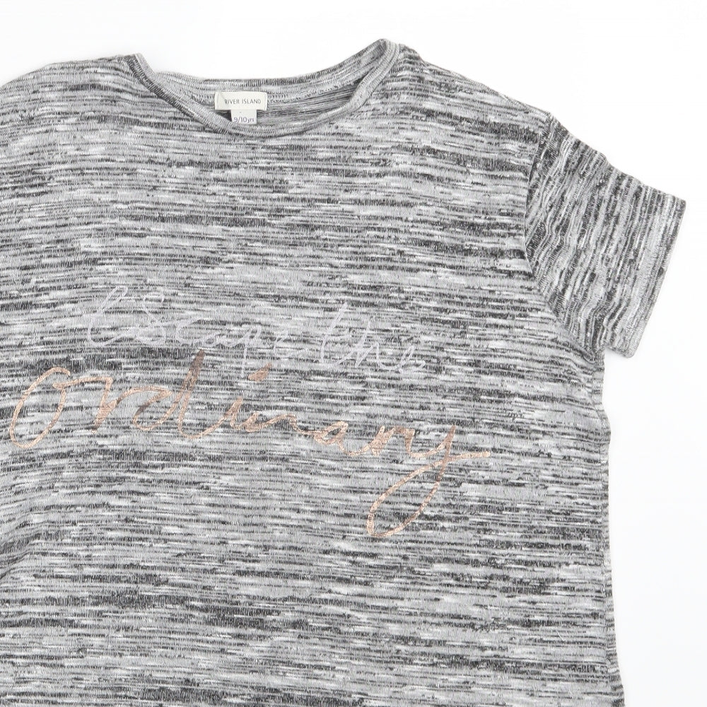River Island Girls Grey   Pullover Sweatshirt Size 9-10 Years