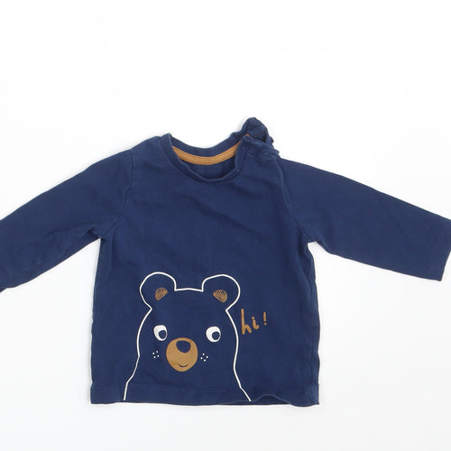 Matalan Girls Blue   Basic T-Shirt Size 6-9 Months