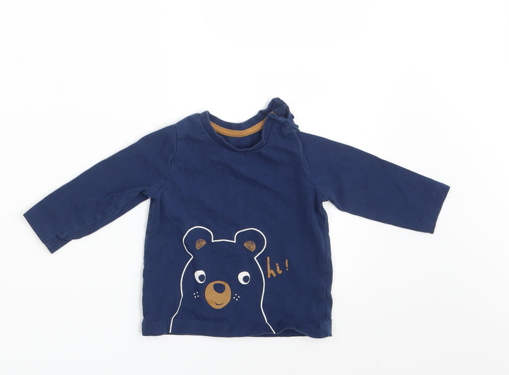 Matalan Girls Blue   Basic T-Shirt Size 6-9 Months